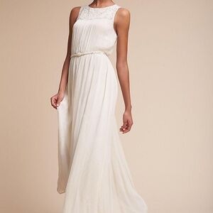 BHLDN xAnthropologie Ivory Jayne Bridal Wedding Lace Maxi Dress Sleeveless 10